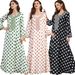 Verve Women's Fashion Embroidered Long Chiffon V-neck Muslim Dress_ecoleips.com