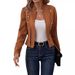 Elegant Plus Size Women's Blazer Jacket With Multiple Buttons - Suede-Like Polyester Office Wear For Autumn Winter - Red/Green/Yellow/Black_ecoleips.com