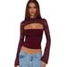 G25T145-2025 Summer New Women's Mature Solid Color Lace Patchwork Chest-Enhancing Tight Waist-Exposing Top For Women_ecoleips.com