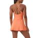 Summer Fitness One-piece Tennis Skirt With Chest Pad Women's Nude Quick-drying Sports Dress Running Skirt_ecoleips.com