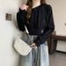 Real Shot Of Foreign Trade Women's Long-sleeve Sweatshirt With Slanted Collar Off-shoulder Design, Korean Style, Loose_ecoleips.com