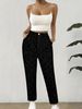 Women's Clothing Women's Jacquard Floral Straight Pants Summer Fashion Casual Pocket High Waist Casual Pants_ecoleips.com