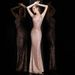 Women's Clothing Long Skirt New Champagne Color Temperament Lady Fishtail Sexy Long Sequin Host Dress_ecoleips.com