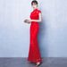 Elegant Long Fishtail Lace Qipao Dress - Red Slim-Fit Cheongsam For Wedding Banquet & Special Occasions_ecoleips.com