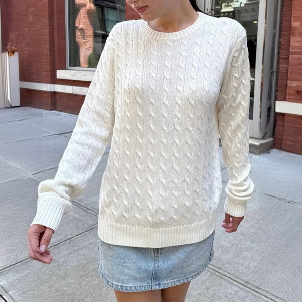 Diyun European And American Style Casual Vacation Solid Color Long Sleeve Base Sweater Knitted Women's Clothing 2025_ecoleips.com