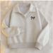 European And American Style POLO Collar Embroidered Composite Sweatshirt For Women, Autumn Large Size Loose Korean_ecoleips.com