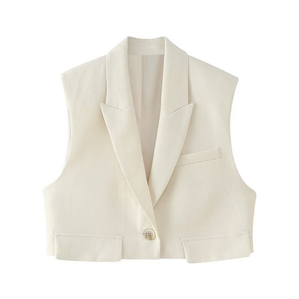 Women's Short Vest Flip Top Outerwear Early Spring Fashion European American Style_ecoleips.com