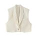 Women's Short Vest Flip Top Outerwear Early Spring Fashion European American Style_ecoleips.com
