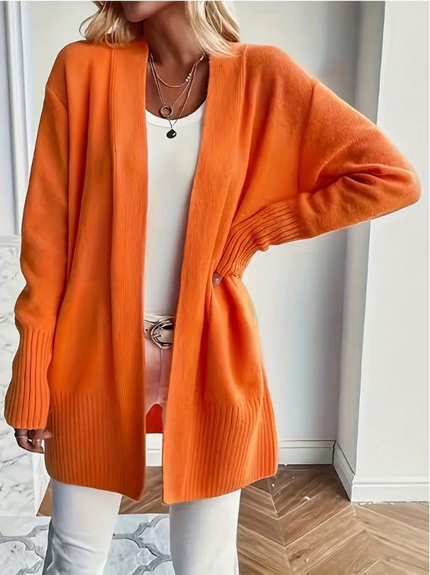 Foreign Trade Cross Border Plus Size Women's Knitted Cardigan Coat With European And American Style, Casual, Simple And Stylish, With Pockets, Shawl Sweater_ecoleips.com