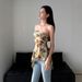 ZOEVA Sweet And Hot Girl Sexy Sleeveless Bandeau Vest Women's Summer Design Sense Wears An Irregular Waist Slimming Floral Top_ecoleips.com