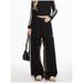 Leopard Print Patchwork Fleece-Lined Thickened Sweatpants For Women American Retro Hip-Hop Loose Trendy Brand Striped_ecoleips.com