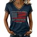 Summer New Arrival Women's Short Sleeve T-Shirt Retro Digital Print Top_ecoleips.com