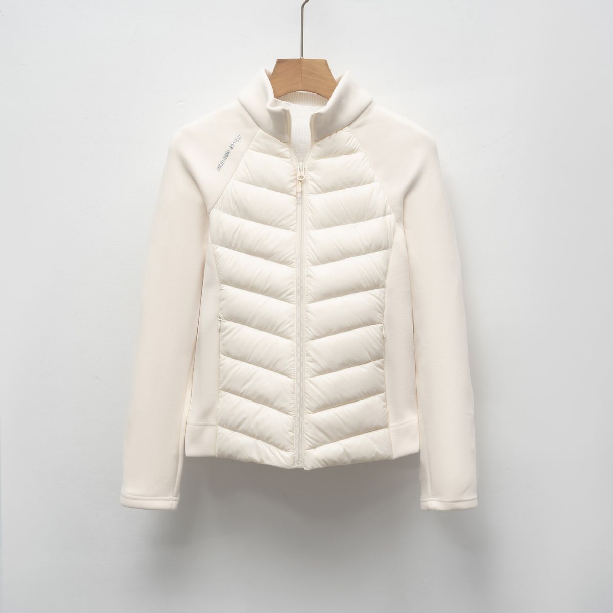 Pinghu Chixin Jacket New National Standard 90 Down Lightweight Stand Collar Women's Yoga Patchwork Solid Color Slim Fit_ecoleips.com