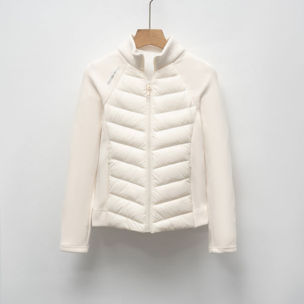 Pinghu Chixin Jacket New National Standard 90 Down Lightweight Stand Collar Women's Yoga Patchwork Solid Color Slim Fit_ecoleips.com