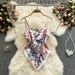 Women's Clothing Design Niche Printing Heart Shaped Backless Knotted Slim And Versatile Camisole_ecoleips.com