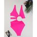 Elegant Hollow-Out One-Piece Bikini Swimwear For Women - Soft Nylon Fabric, Comfortable Fit, Sexy - Perfect For Swimming & Beach Vacations_ecoleips.com