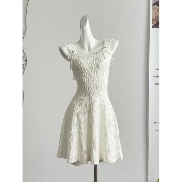 Trendy Brand Knitted Diamond-Patterned Lace-Up Sleevess Tank Slim-Fit And Versatile Women's Dress, New Summer 2026_ecoleips.com