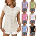 Women's Clothing Round Neck Jacquard Short Sleeve Loose T Shirt Vest_ecoleips.com