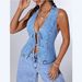 Women's Clothing Fashion Slim Fit Women's Denim Vest_ecoleips.com