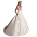 Wedding Dress Surface Summer New Bride Simple Deep V Neck Slimming Perspective Travel Shooting Trailing Soft Yarn Slim_ecoleips.com