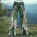 Women's Retro Print High-Waisted Jeans Casual Comfortable Slimming Faux Denim Style Leg Lengthening Bottoms_ecoleips.com