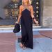 Women's Clothing Women's Open Slit Halter Neck Backless Long Dress Sleeveless Color Block Style Clothing For Formal & Casual_ecoleips.com