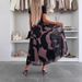 2025 New INS Style Mesh Print Waist-Cinching Flared Casual Midi Skirt_ecoleips.com