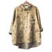 Women's Animal Print Long Sleeve Shirt, Oversized Hawaiian Style Button Down Shirt, Stretchy Polyester Casual Blouse For Women_ecoleips.com
