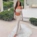 Women's Solid Color Off-Shoulder Top And Long Skirt Set With Pleats And Slim Fit_ecoleips.com