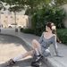 Lace Patchwork Gray Short T-Shirt Hooded Sweatshirt Hot Girl Women Autumn A-Line Skirt Casual Two-Piece Set_ecoleips.com