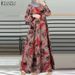 Women's Comfortable Breathable Maxi Dress Southeast Asian Style Printed Design Exclusive Wear for All Seasons_ecoleips.com