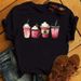 European American Cross-border Foreign Trade Wholesale Clothing, Coffee And Milk Tea Pattern Round-neck Plus-size_ecoleips.com