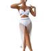 Women's Clothing New Swimsuit Women's Three Piece Sexy Multi Color Sunscreen Mesh Long Skirt Beach Split Bikini_ecoleips.com