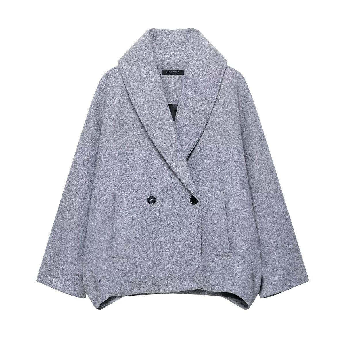 Women’s Double-Breasted Wool Coat – Mid-Length Winter Overcoat, European & American Style, Faux Fur Trim, Warm & Elegant_ecoleips.com