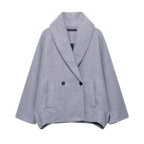 Women’s Double-Breasted Wool Coat – Mid-Length Winter Overcoat, European & American Style, Faux Fur Trim, Warm & Elegant_ecoleips.com