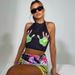 American Street Style Women's Halter Neck Backless Suspender Dress Slim Body Skirt Casual Two Piece Set_ecoleips.com