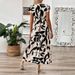 Cross-Border Foreign Trade European And American Women's Clothing 2025 Summer Fashion Printed V-Neck_ecoleips.com