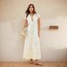 Women's Slimming Flattering Long Dress Lapel Single Breasted Fashionable Simple Commuter Summer Dress_ecoleips.com