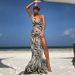 Women's Zebra Print High Slit Dress European American Style 2025 Fashion Tie Waist See through Sexy Resort Look_ecoleips.com