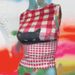 Vintage French Y2k Millennium Hot Girl Red Checkered Black Cat Printed Slimming Tank Top Strap_ecoleips.com