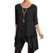 Women's Clothing Spring And Autumn New Color Long Sleeved Round Neck Irregular T Shirt_ecoleips.com