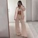 Ladies Long Sleeved Striped Trousers Loose Fit Casual Simple Fashion Suit Russian American Styles_ecoleips.com