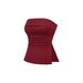 Strapless Open Back T-Shirt Top for Women Sexy Style Casual Loose Fit Short Sleeve_ecoleips.com