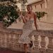 Women's French Style Long Dress Slim Fitting Waist Polka Dot Ruched Skirt Slip Dress_ecoleips.com