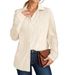 Aria Basics Aria Basics 2025 Autumn/Winter New Cross-Border European And American Women's Fashion Loose Wave Pattern Shirt Top_ecoleips.com