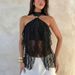 European And American Style New Women's Clothing Solid Color Slim-fitting High-waisted Street Fashion Neck Halter T-shirt_ecoleips.com