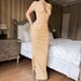 Women's Clothing Spring New Women's Sexy Deep V Short Sleeve Solid Color Hot Girl Style Pleated Long Dress_ecoleips.com