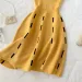 Knitted Contrast Color Sexy V Neck Spaghetti Strap Summer Mini Dress Women Casual Party Yellow Black Sweater Dresses_ecoleips.com