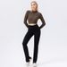Women's High-waisted Stand-up Neck Zipper Long-sleeved Yoga Jacket Tight And Thin High-elastic Sports Fitness Clothes_ecoleips.com