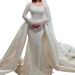 New Mermaid Wedding Dress Detachable Tail Beaded Lace Fishtail Bridal Dress Long Sleeve Slim Wedding Dress_ecoleips.com
